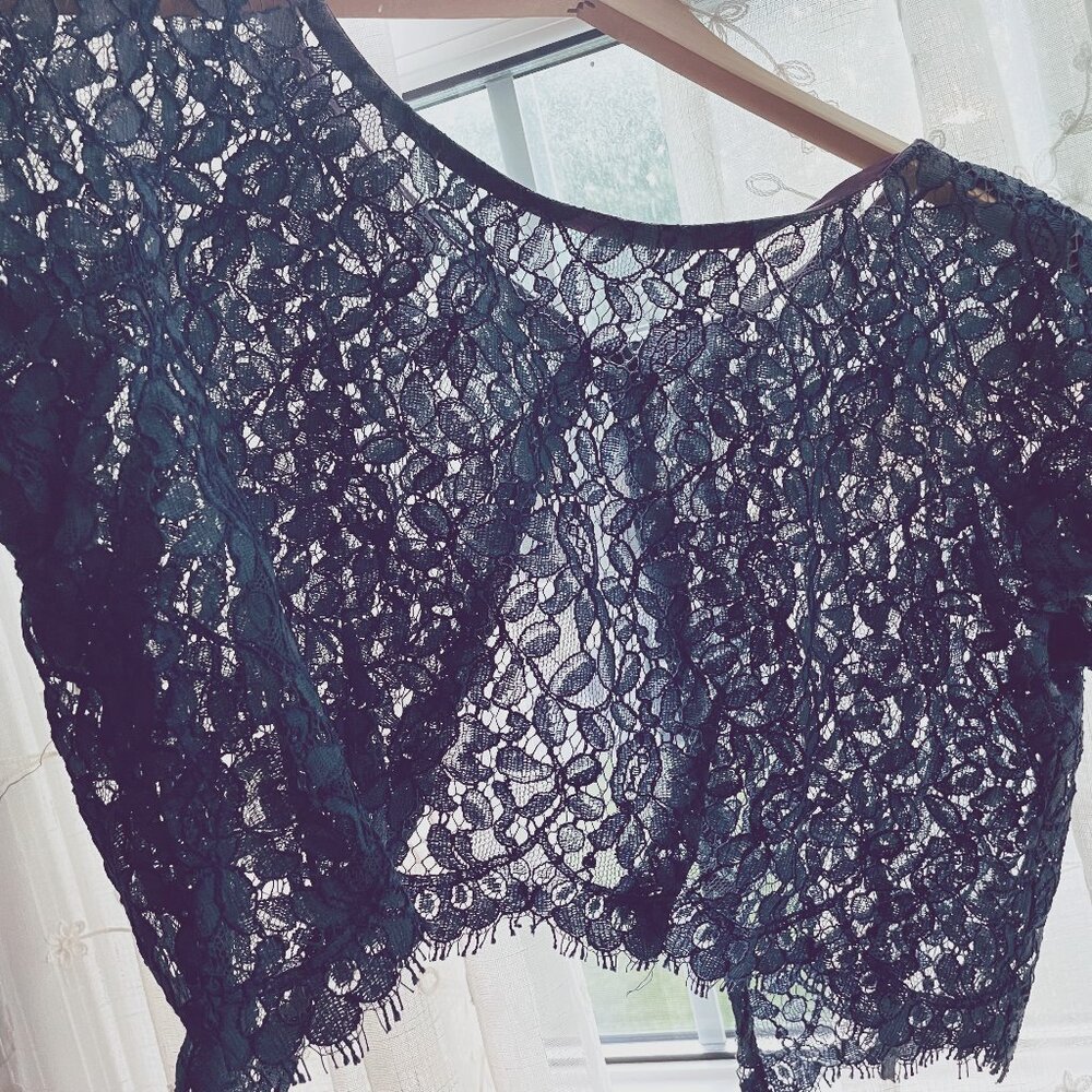 Blue Lace topper, Petite